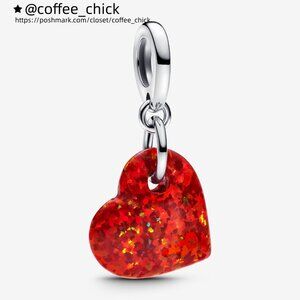 Pandora Opalescent Red Heart Dangle Charm